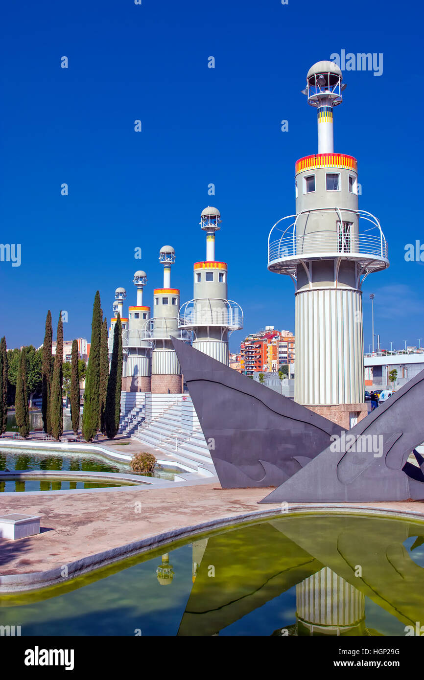España Industrial Park in Barcelona Stockfoto