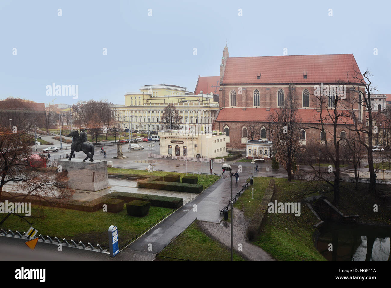 Abend-Wroclaw vom hoch Stockfoto