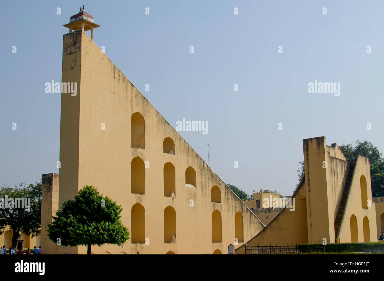 Das Gebäude des alten Observatoriums in Indien Jantar Mantar, Dzhantar, antike, Architektur, Geschichte, Indien, Jaipur, Mantar Stockfoto