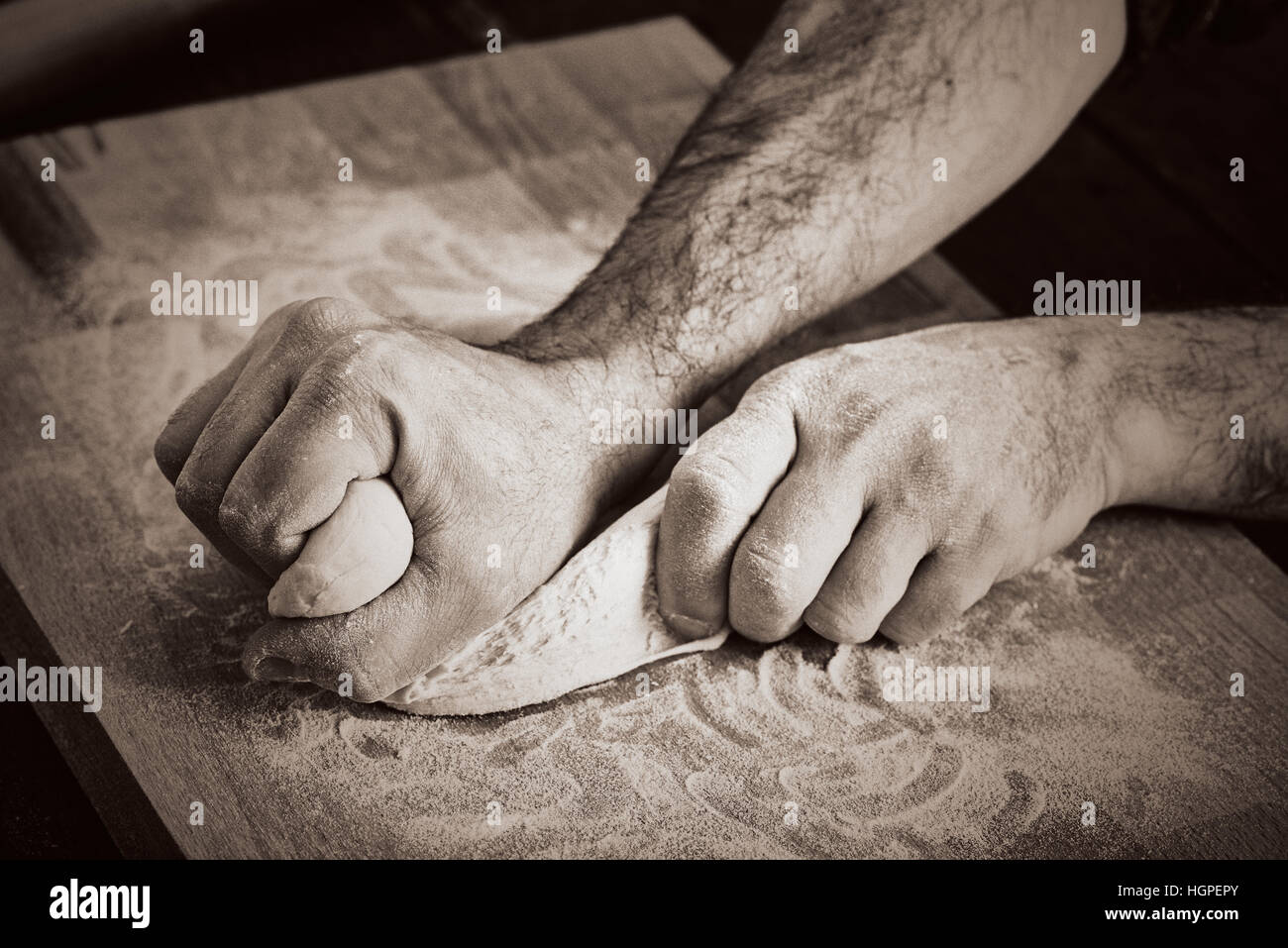 Machen handgemachte pasta Stockfoto