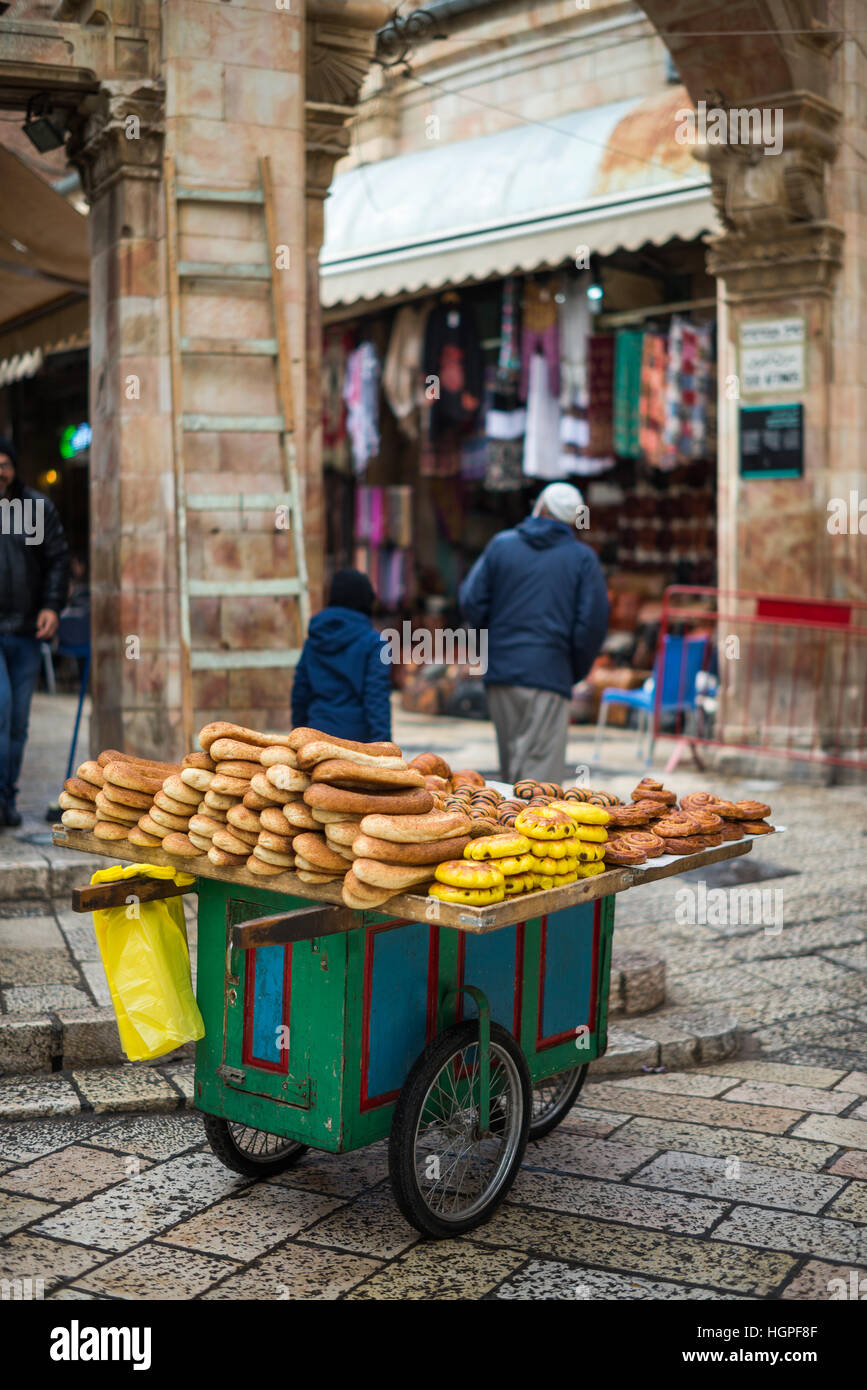 Suq Aftimos an der Muristan des christlichen Viertel in der Altstadt von Jerusalem Stockfoto