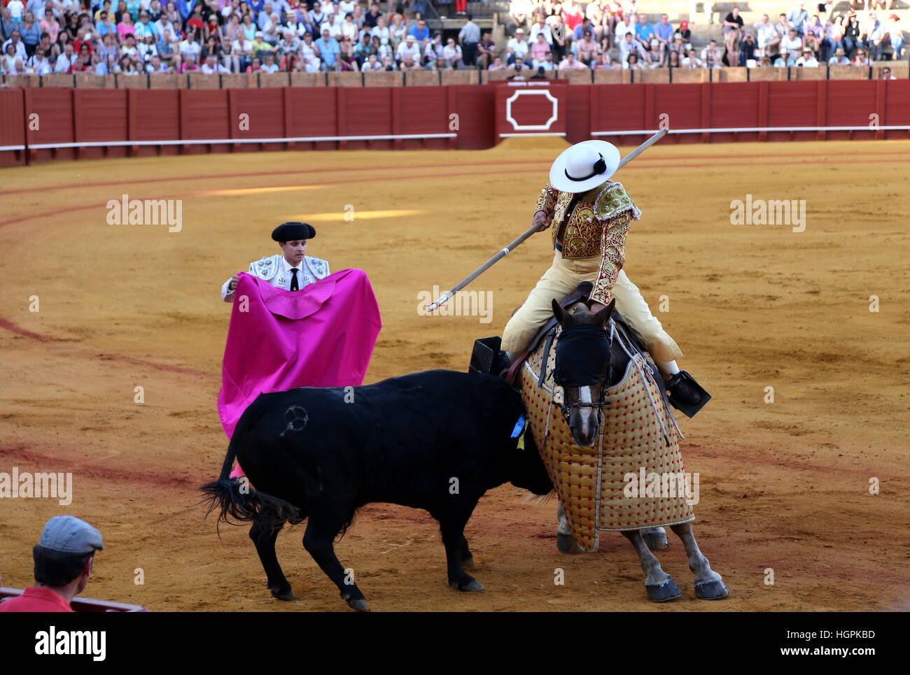 Stierkampf in der spanischen Arena Stockfoto