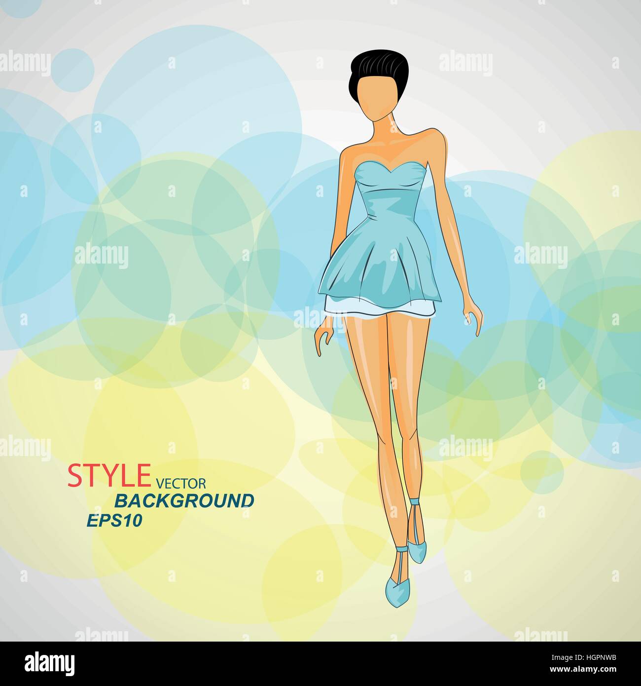 Vector Skizze Mädchen Mode Kleidung EPS Stock Vektor