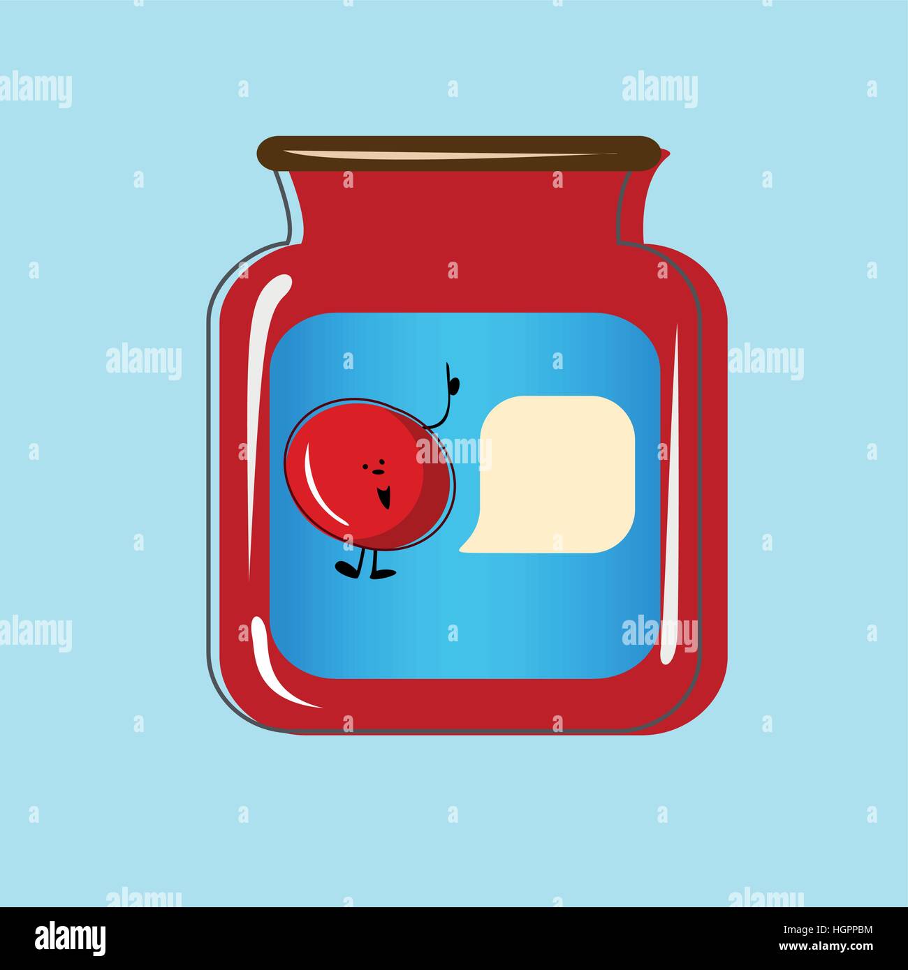 Bank mit nach Hause Konserven Kirsche. Vektor-design Stock Vektor
