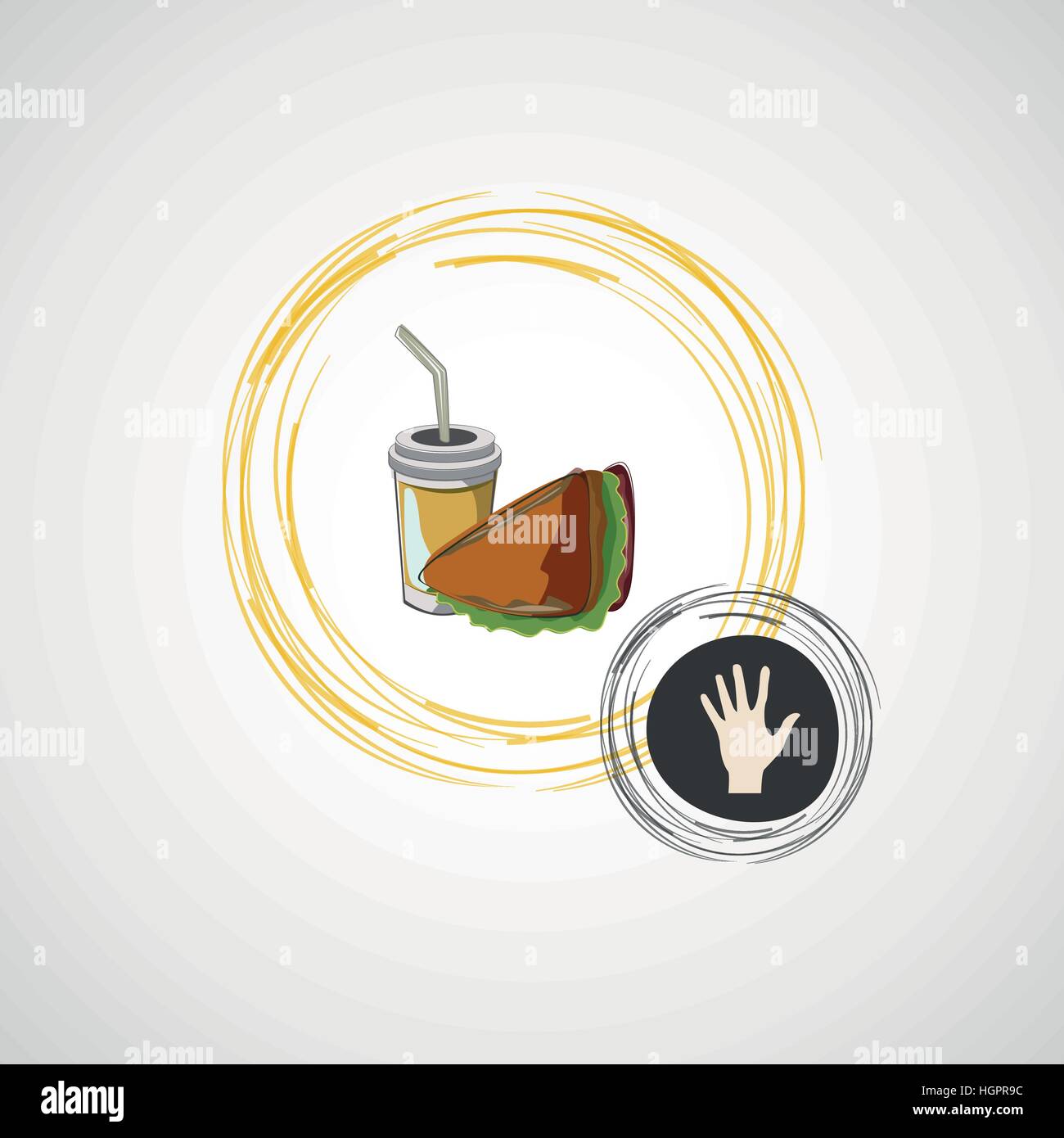 Vektor Icon von Fast-Food-Sandwich und ein Getränk Stock Vektor