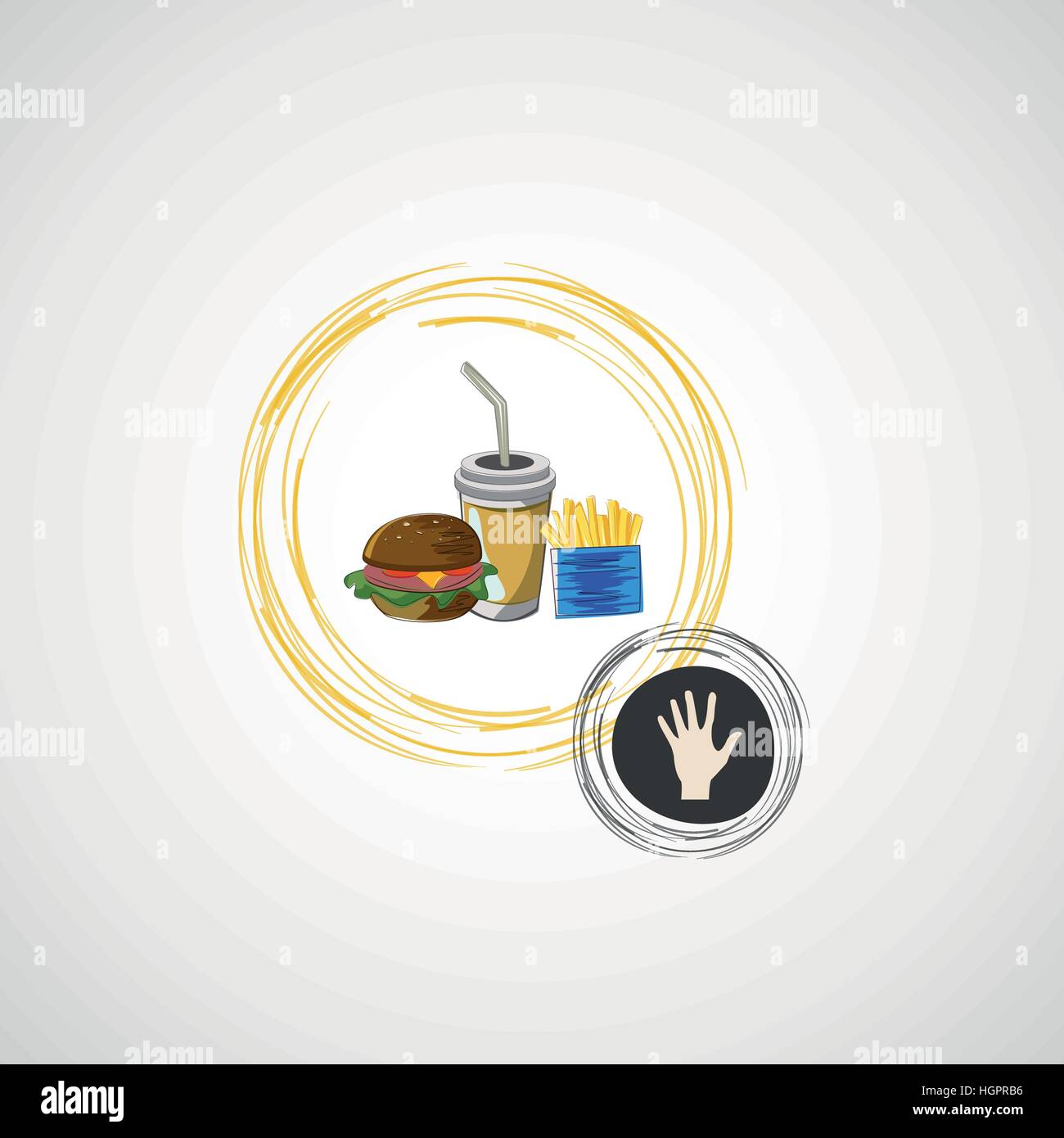 Vektor-Set von Fast-Food Getränke, Burger, Pommes frites Stock Vektor