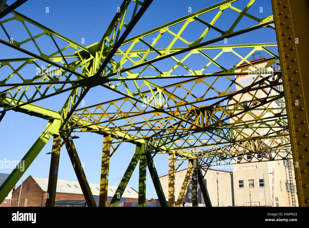 Kingston-Upon-Hull, Ost Riding of Yorkshire, Vereinigtes Königreich. Drypool Brücke über den Fluss Rumpf. Stockfoto