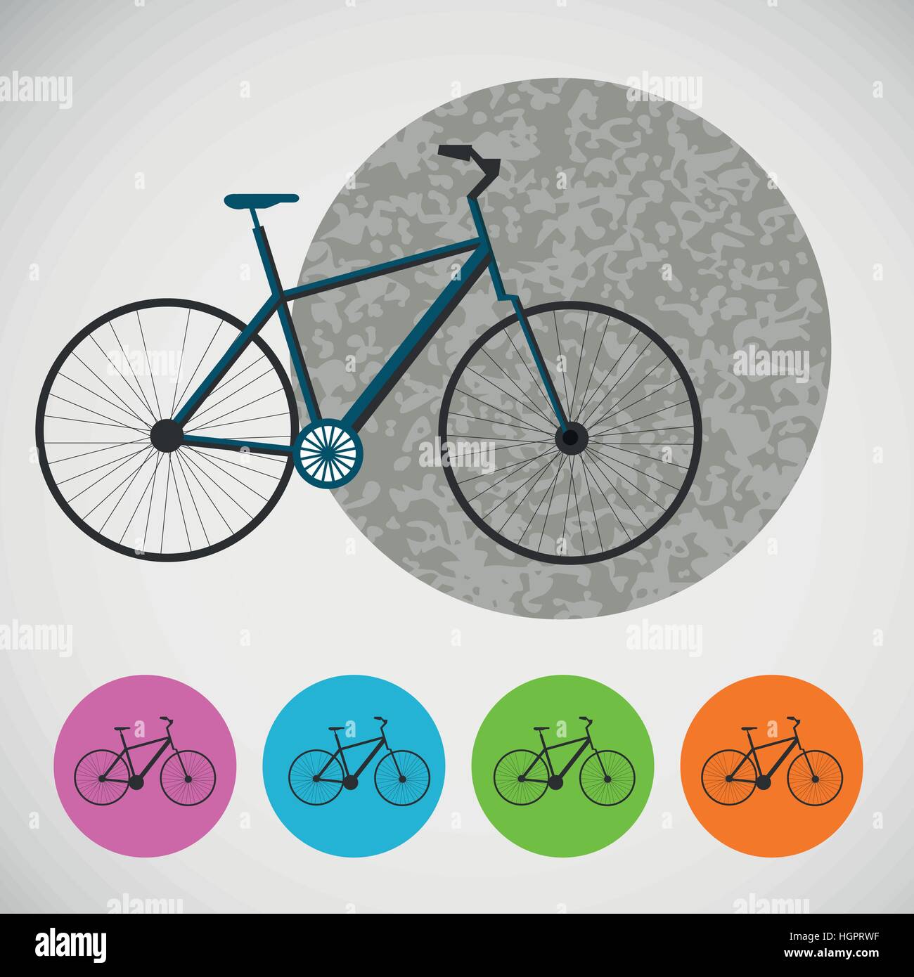 Vektor-set Fahrrad auf farbigem Hintergrund Stock Vektor