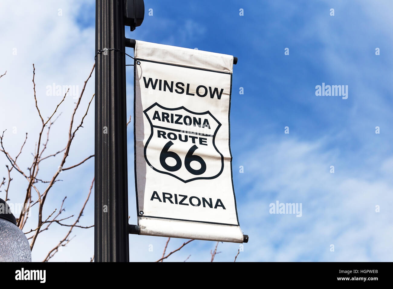 Historische Route 66 Zeichen Stockfoto