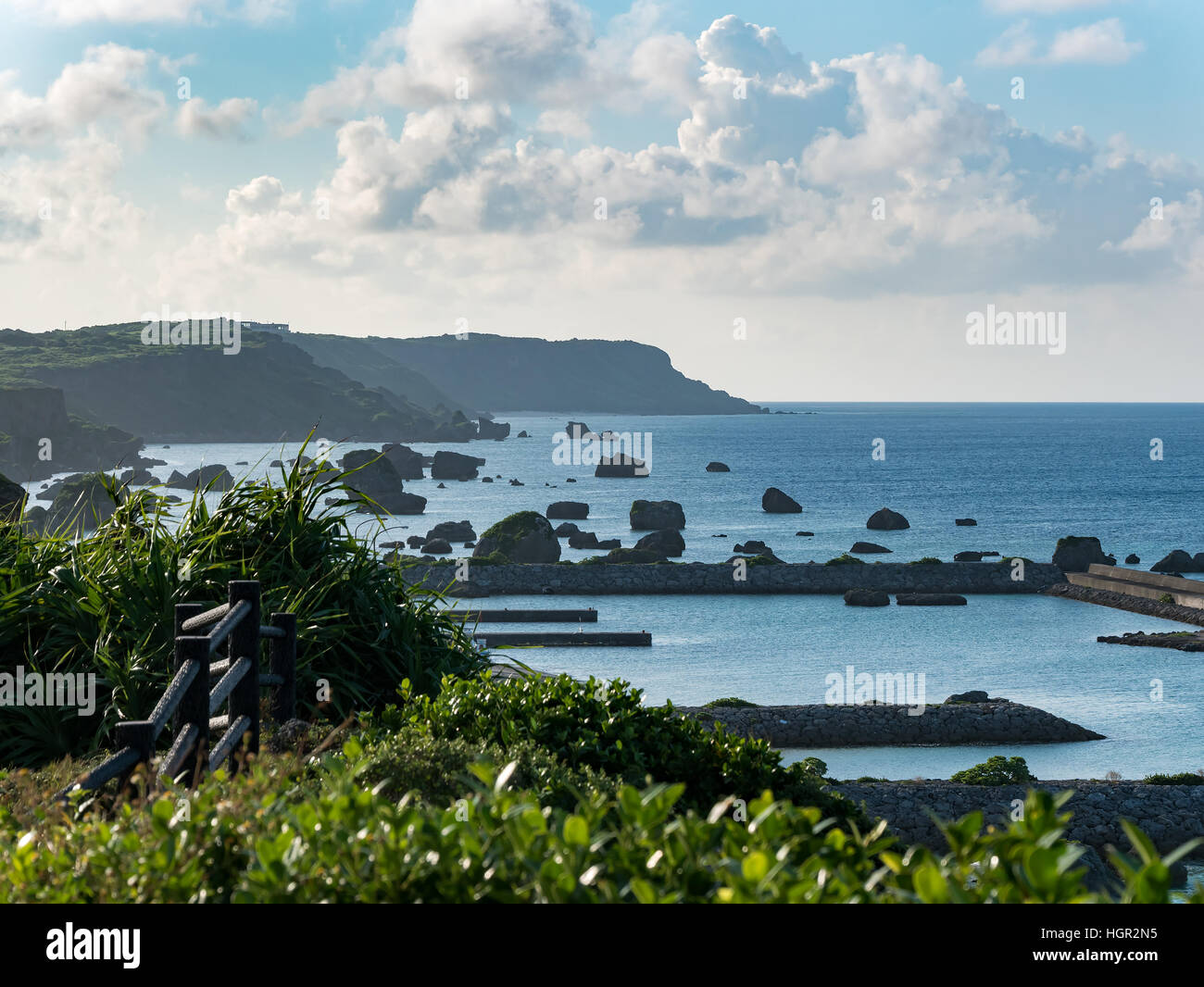 Cape von Higashi Henna Zaki Insel Miyako in Okinawa, Japan. Stockfoto