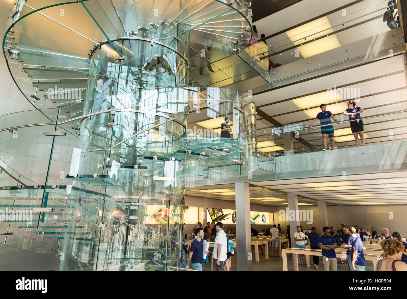 Glastreppe Treppe Im Apple Store Soho Manhattan New