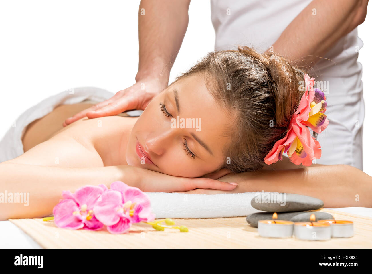Dienstleistungen von einer professionellen Massage in der Spa-Komplex Stockfoto