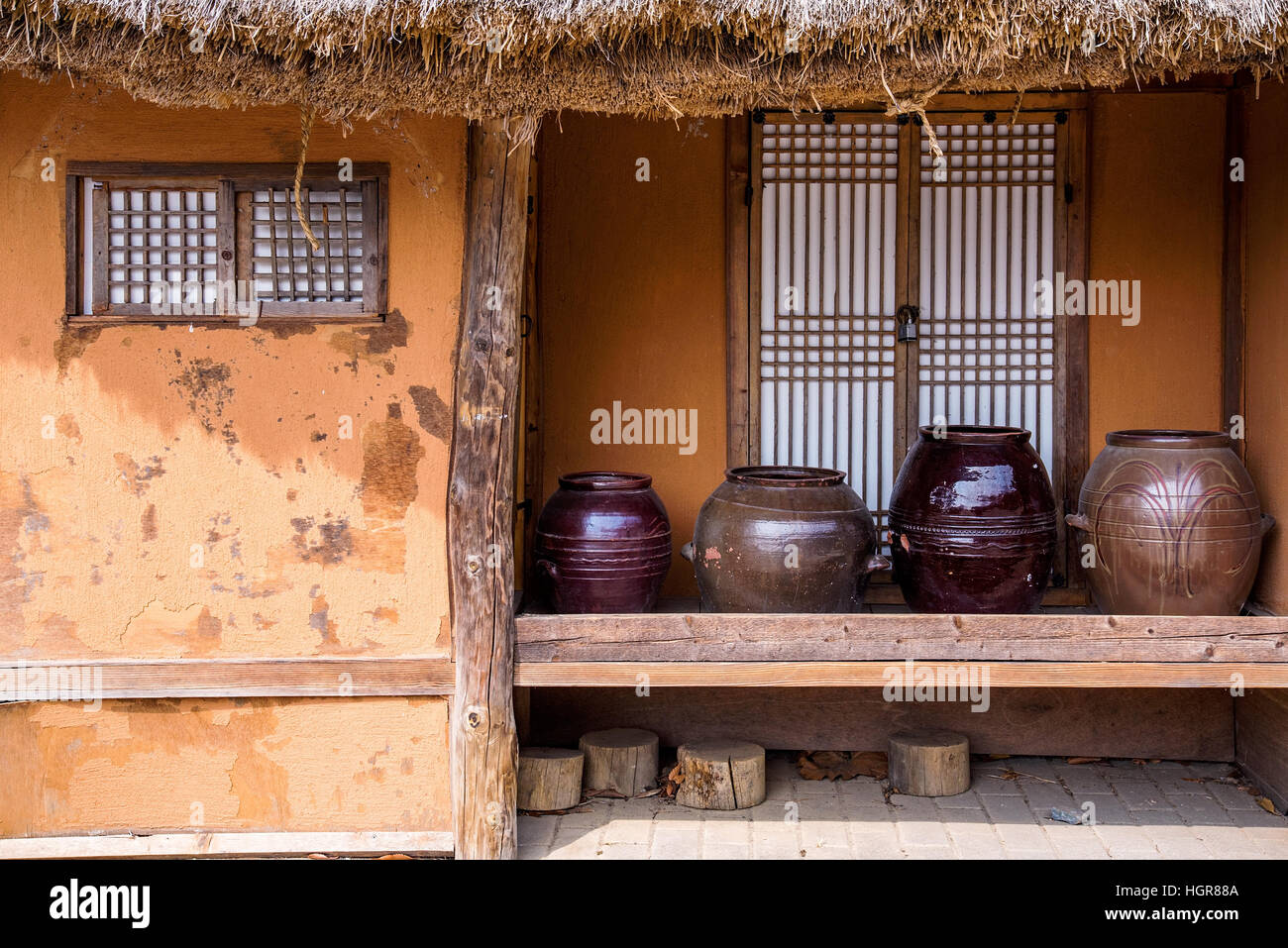 schönen traditionellen Stil Hütte in einem Park in Seoul Stockfoto