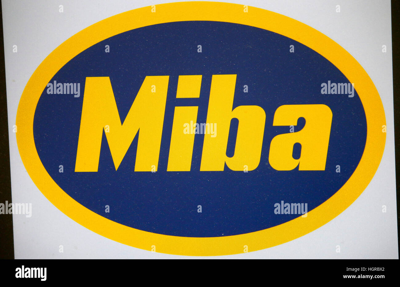 Das Logo der Marke "Miba". Stockfoto