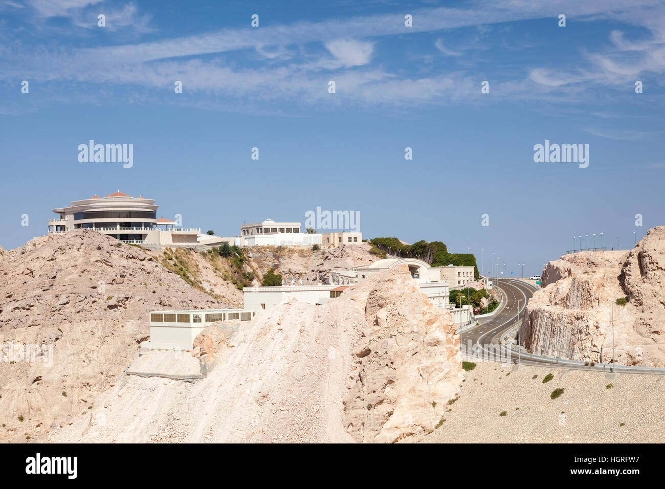 Berg Jebel Hafeet in Al Ain. Emirat Abu Dhabi, Vereinigte Arabische Emirate Stockfoto