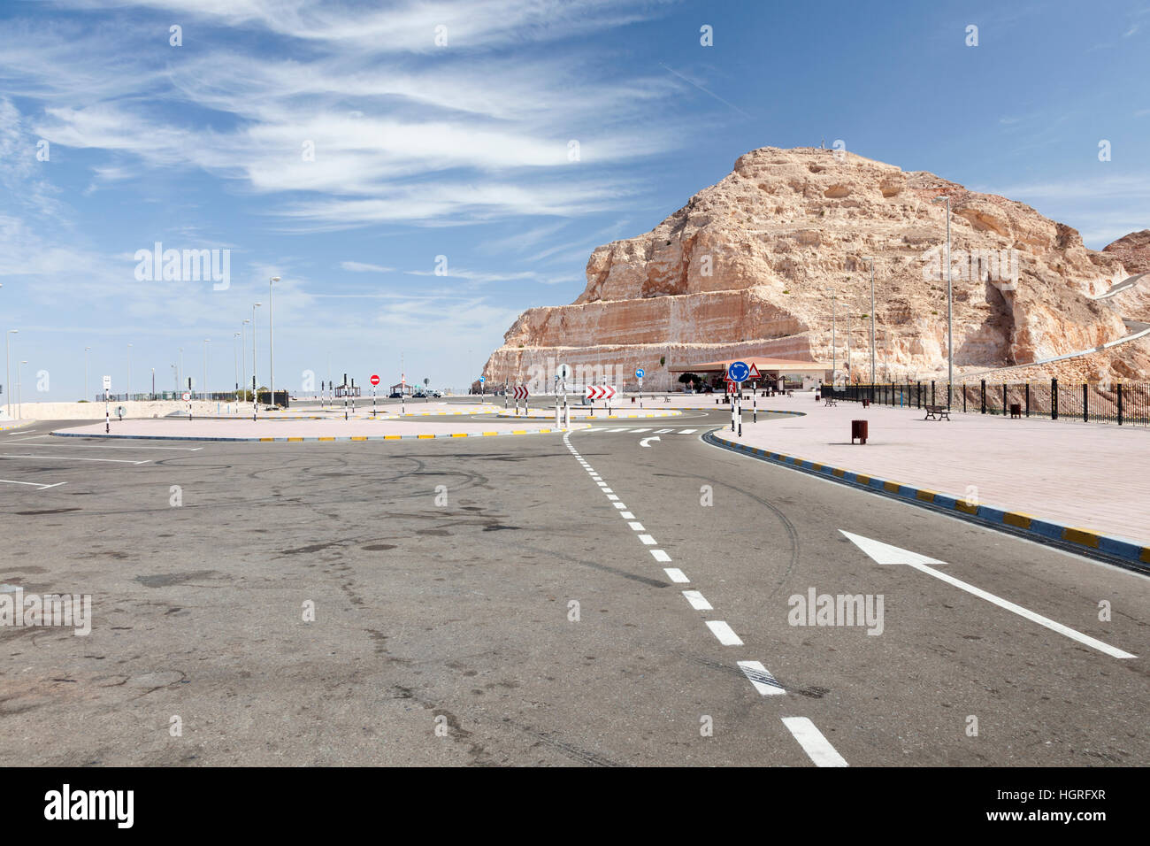 Berg Jebel Hafeet in Al Ain. Emirat Abu Dhabi, Vereinigte Arabische Emirate Stockfoto