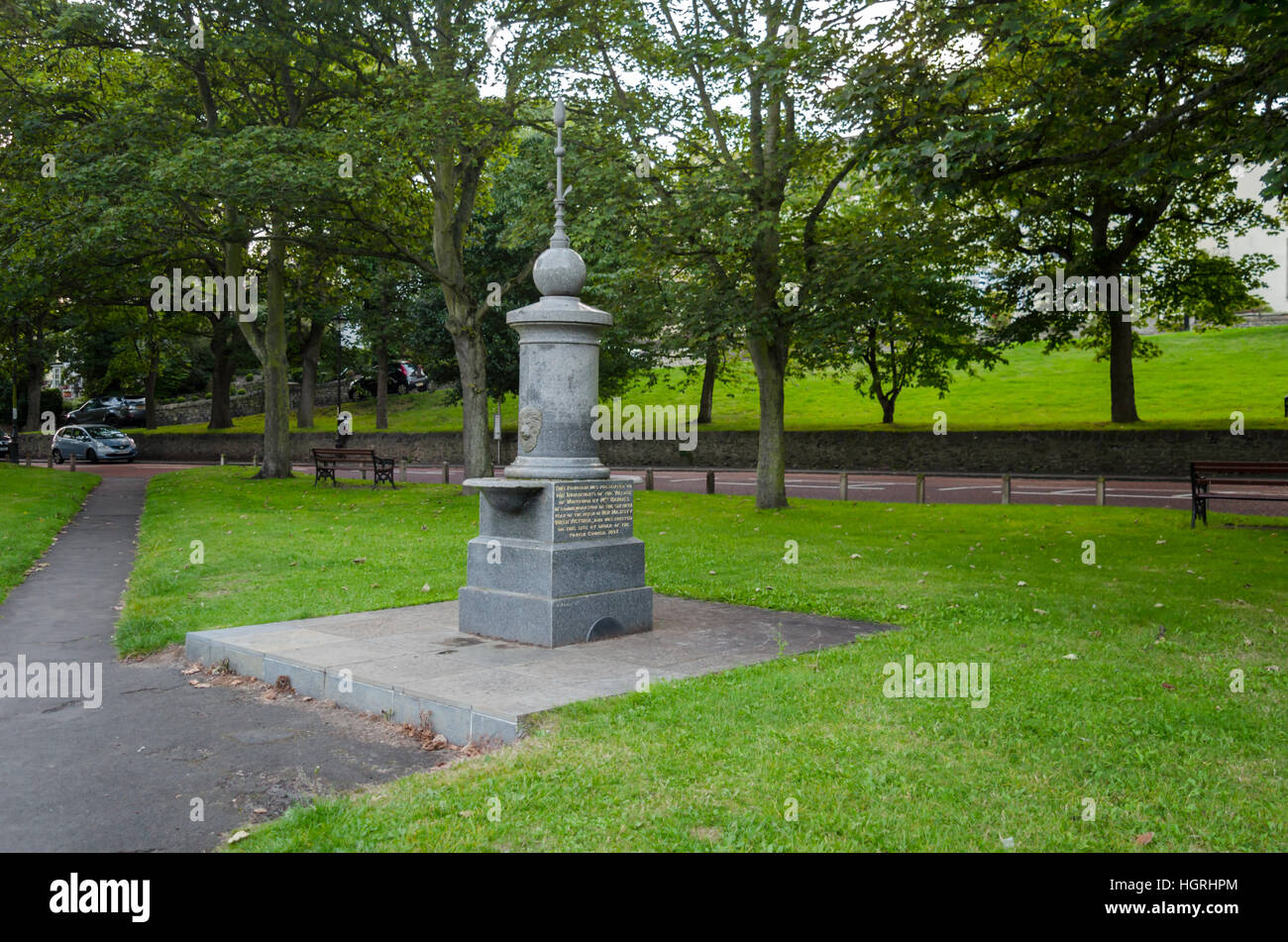 Trinkbrunnen in 1897 an Bewohner von Whitburn Village, South Tyneside vorgestellt Stockfoto