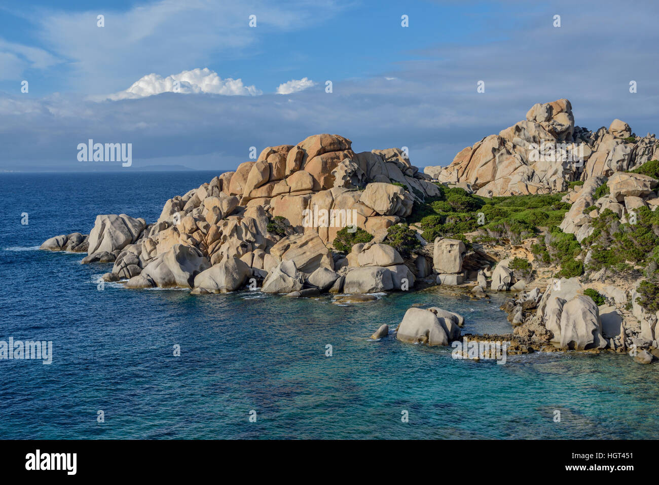 Zerklüftete Felsküste, Halbinsel Capo Testa, Santa Teresa de Gallura, Sardinien, Italien Stockfoto