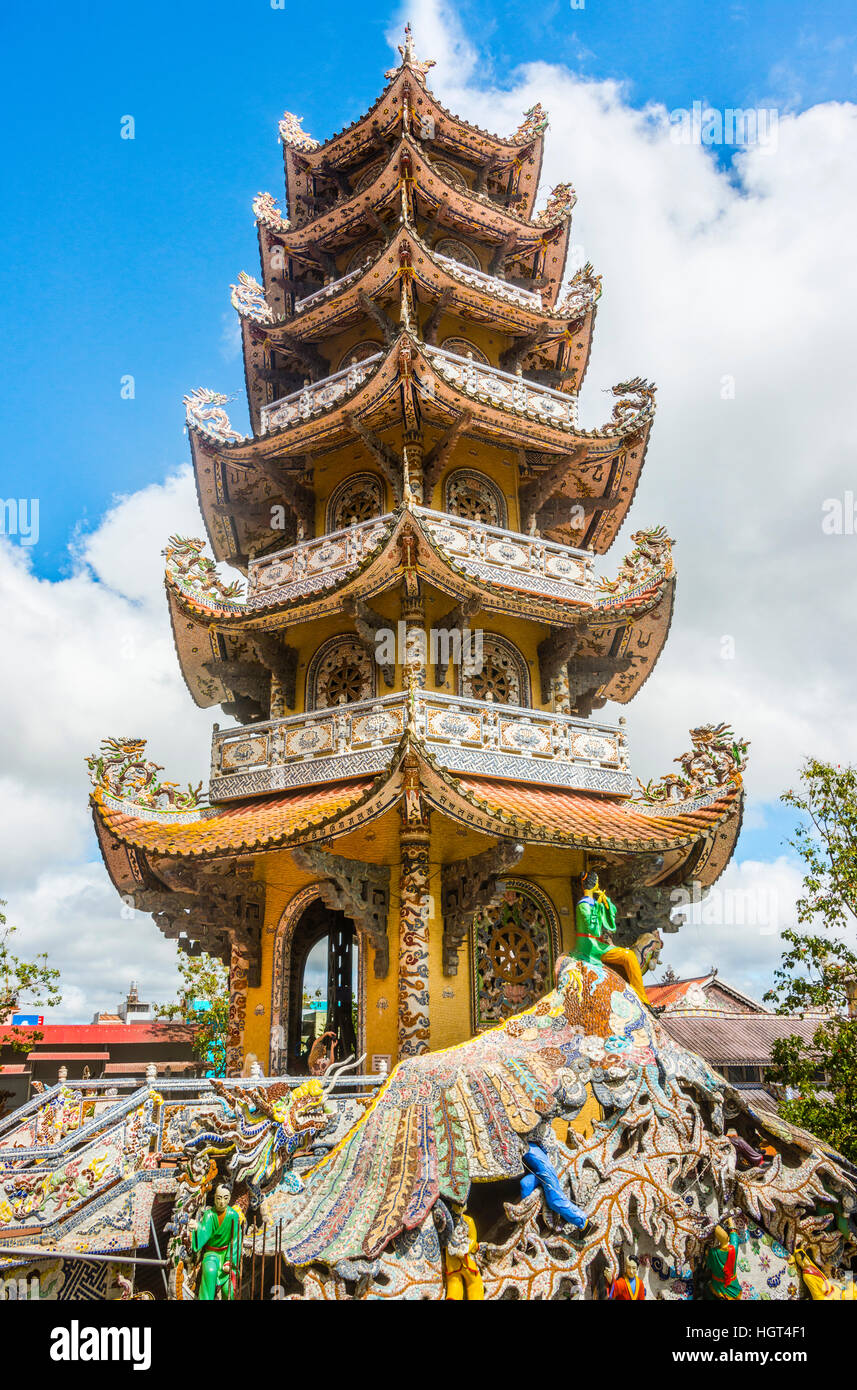 Bell Tower, Linh Phuoc Pagode, Đà Lạt, Lâm Đồng Provinz, Vietnam Stockfoto