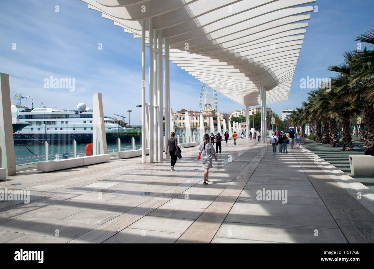 Am Hafen von Malaga, Spanien Stockfoto