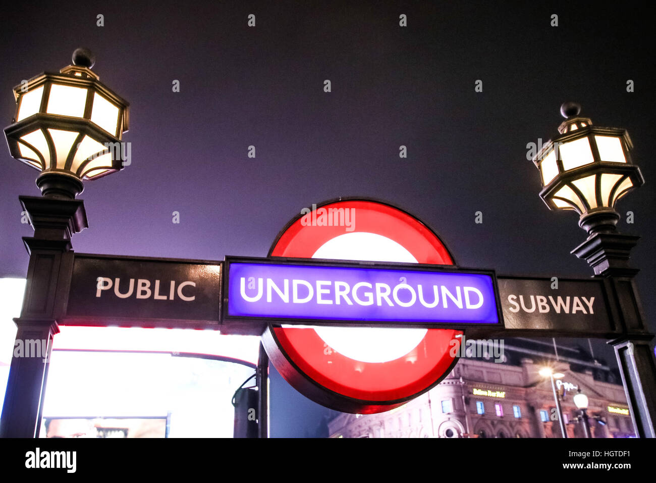 London Underground Zeichen Stockfoto