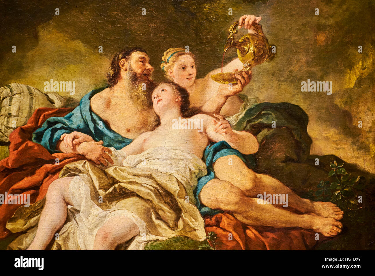 Frankreich, Loiret, Orleans, Beaux Art Museum, Loth et ses Filles, Jean-François de Troy, 18e Stockfoto