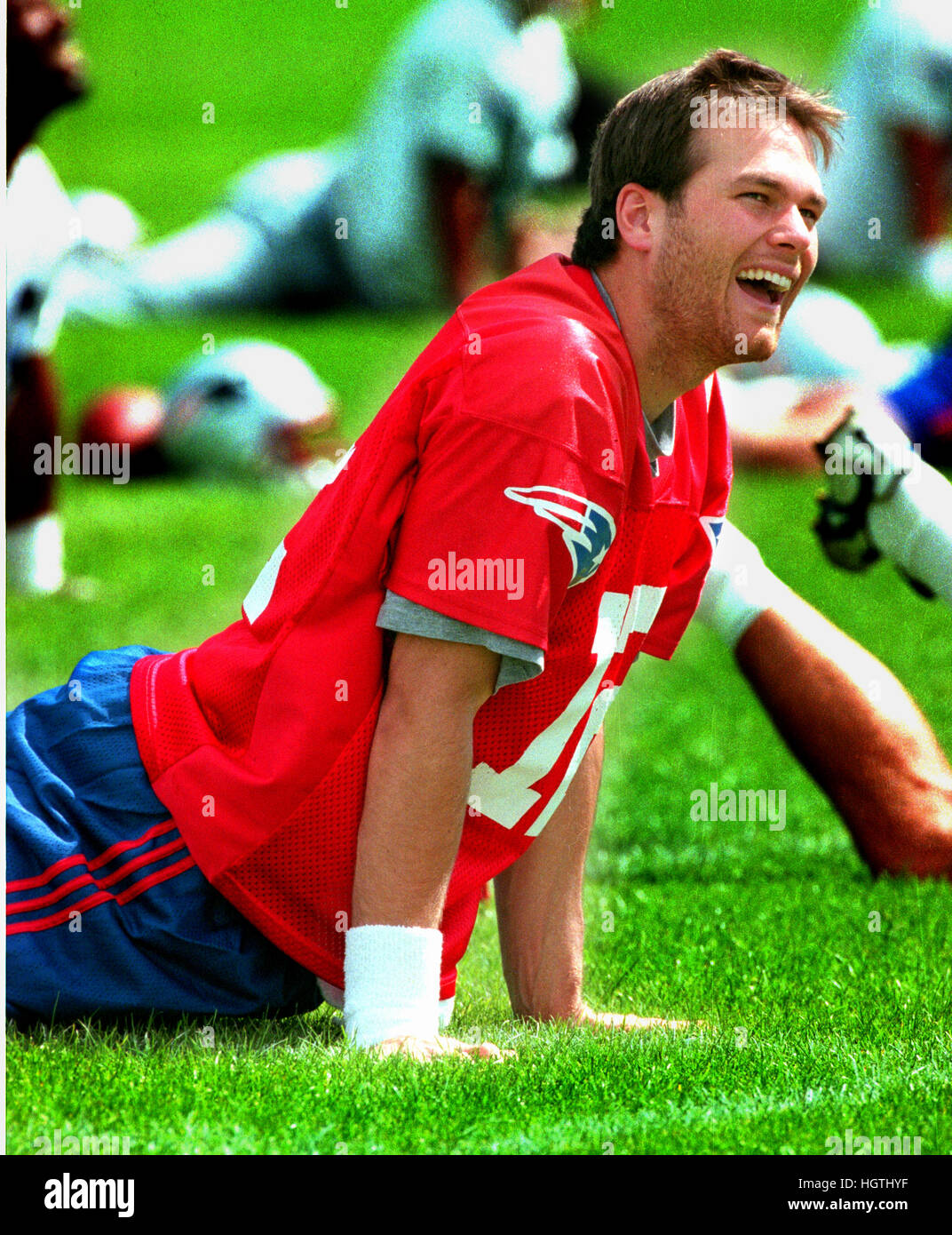 New England Patriots Tom Brady Anfängerjahr bevor Sie das Steuerrad von Bledsoe Foto von Bill belknap Stockfoto