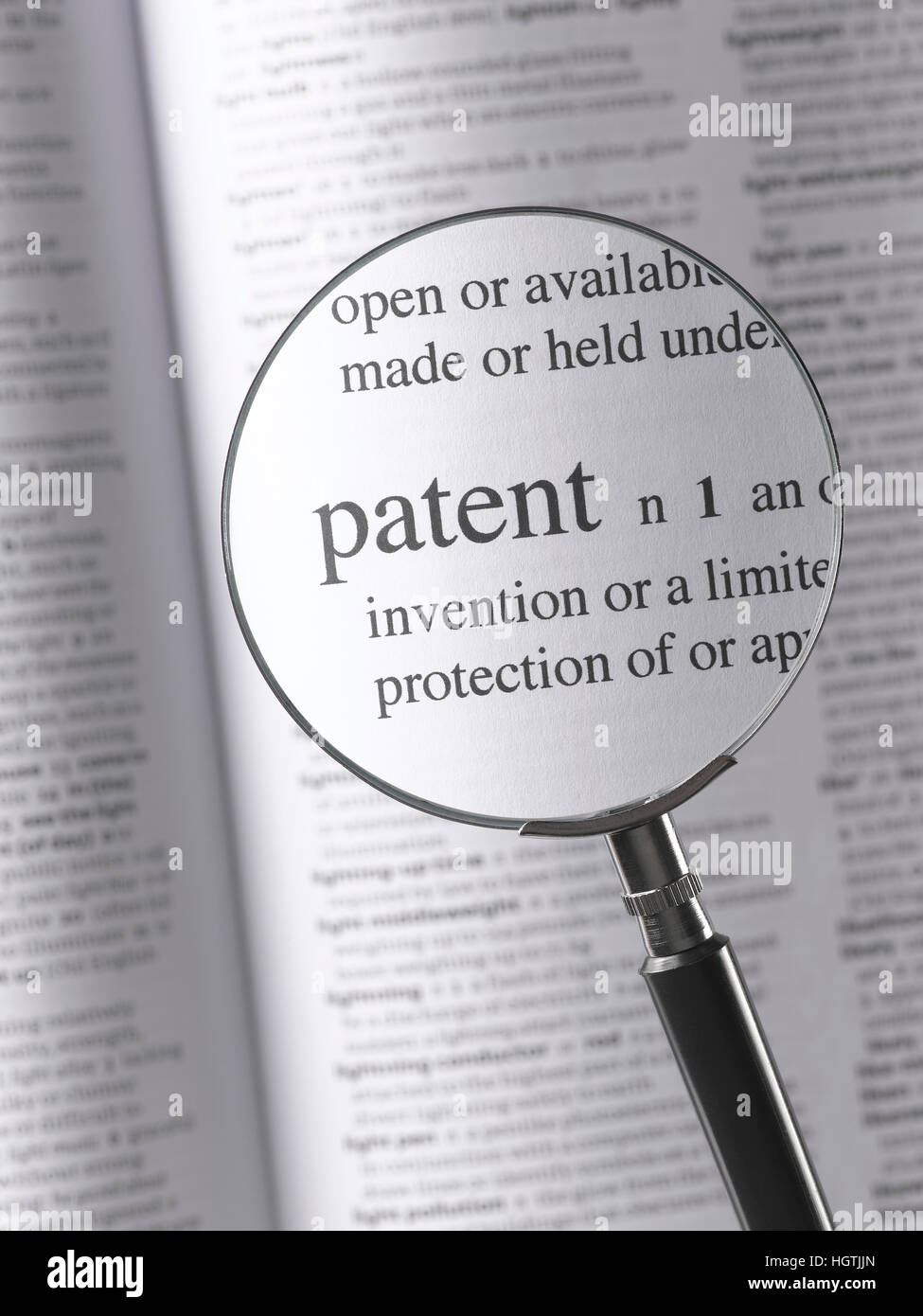 Magnifying Glass Hervorhebung patent Stockfoto