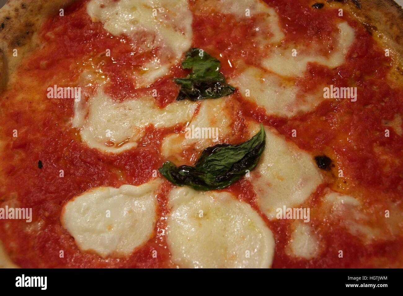 Nahaufnahme der Pizza hatte ich letzte Nacht. Beste Pizza aller Zeiten. Stockfoto