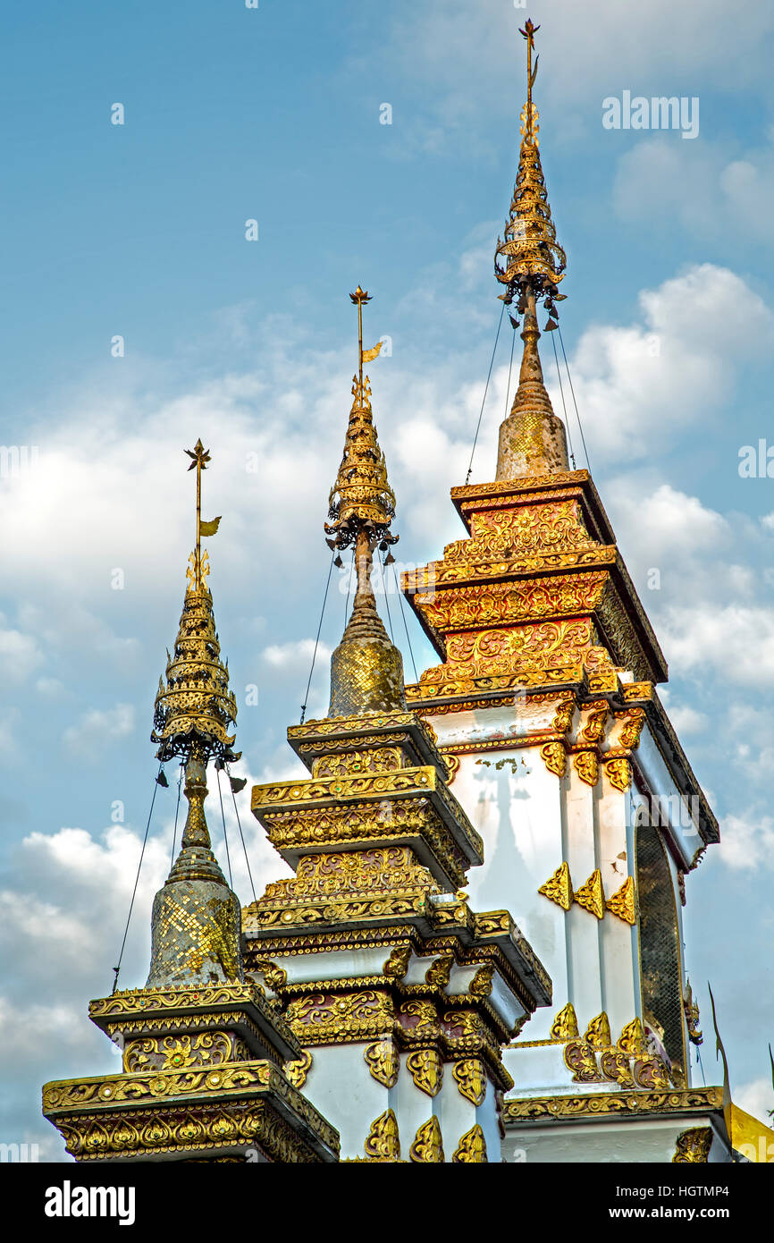Tempel-Türme, Wat Uppakut, Chiang Mai, Thailand Stockfoto