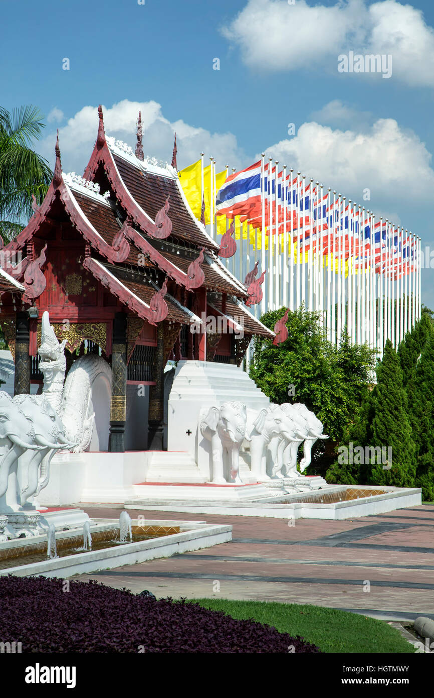 Eingang, Royal Park Rajapruek, Chiang Mai, Thailand Stockfoto