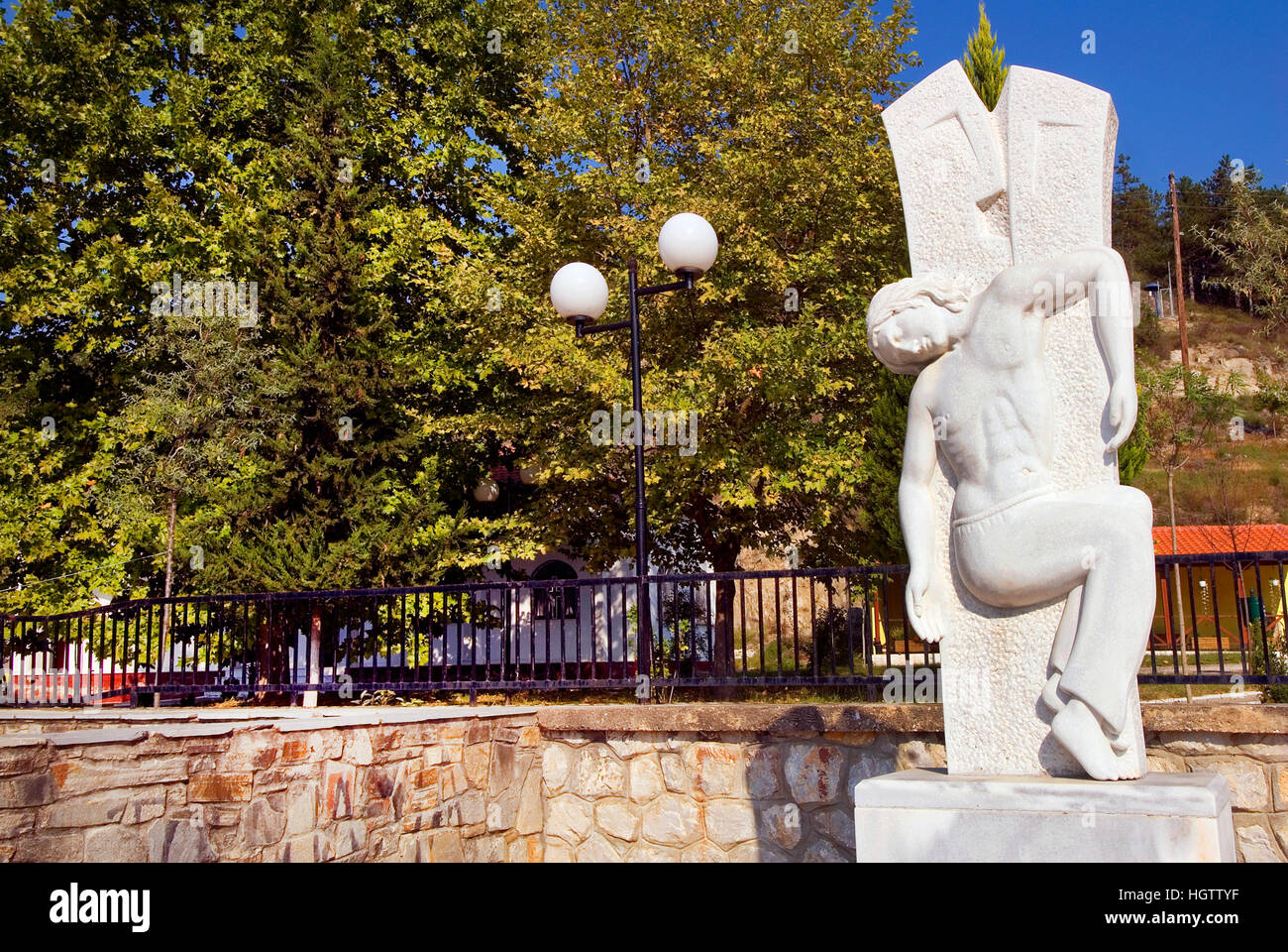 Paranesti Dorf, Drama Präfektur, Mazedonien Osten, Griechenland, Europa Stockfoto