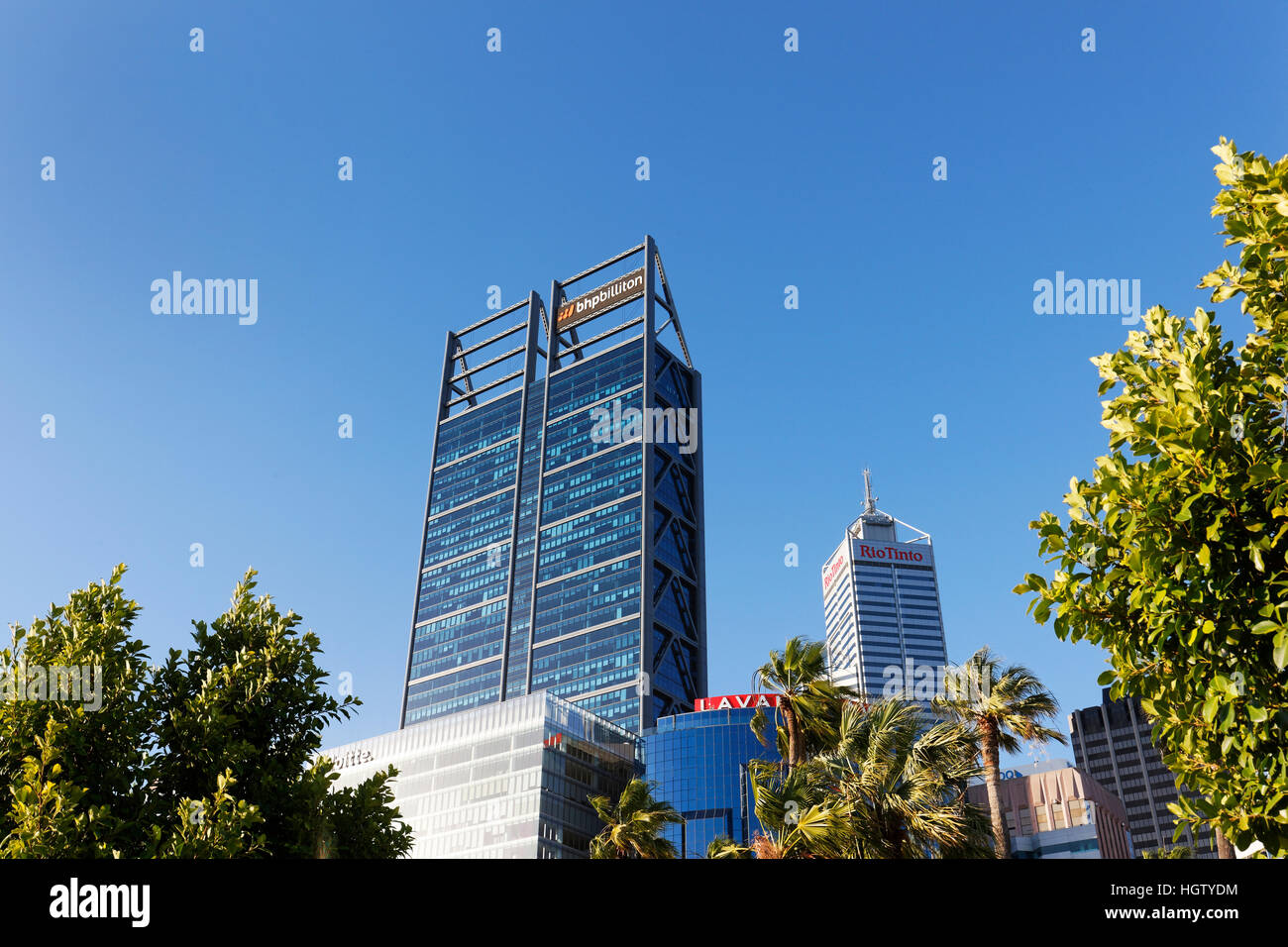 BHP Billiton Gebäude, Skyline der Stadt, Perth, Western Australia. Stockfoto