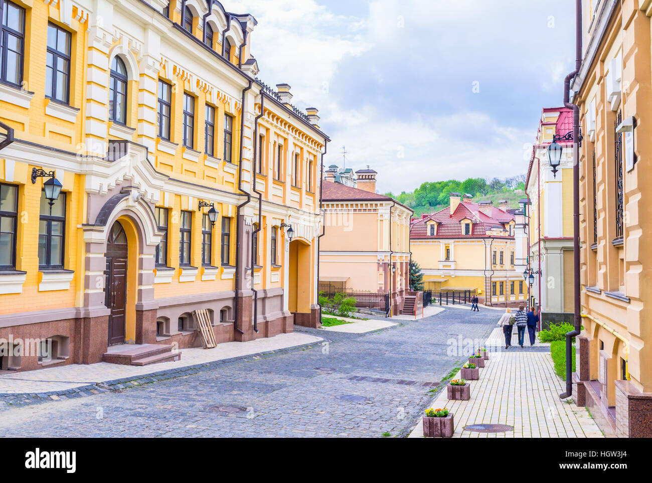 Kiew, UKRAINE - 21. April 2014: Lang ist das Beispiel für die Architektur der Beginn des XX Jahrhunderts, am 21. April in Kiew. Stockfoto