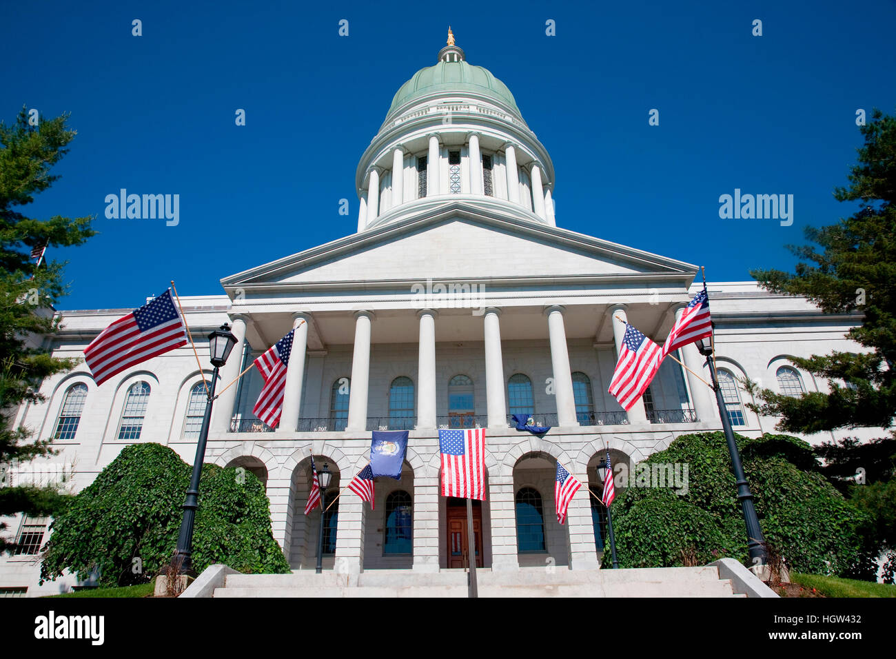 Historische Maine State Capitol Building, Augusta, Maine, die Landeshauptstadt Stockfoto