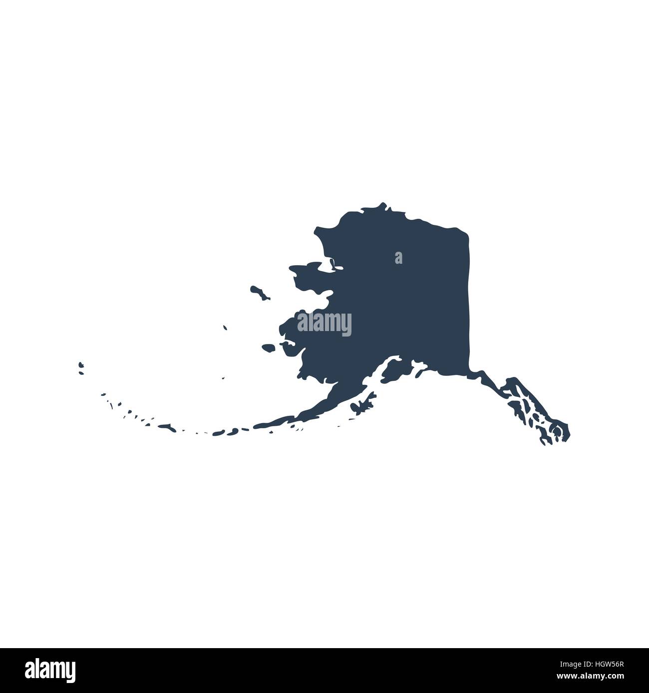 Karte der US-Bundesstaat Alaska Stock Vektor