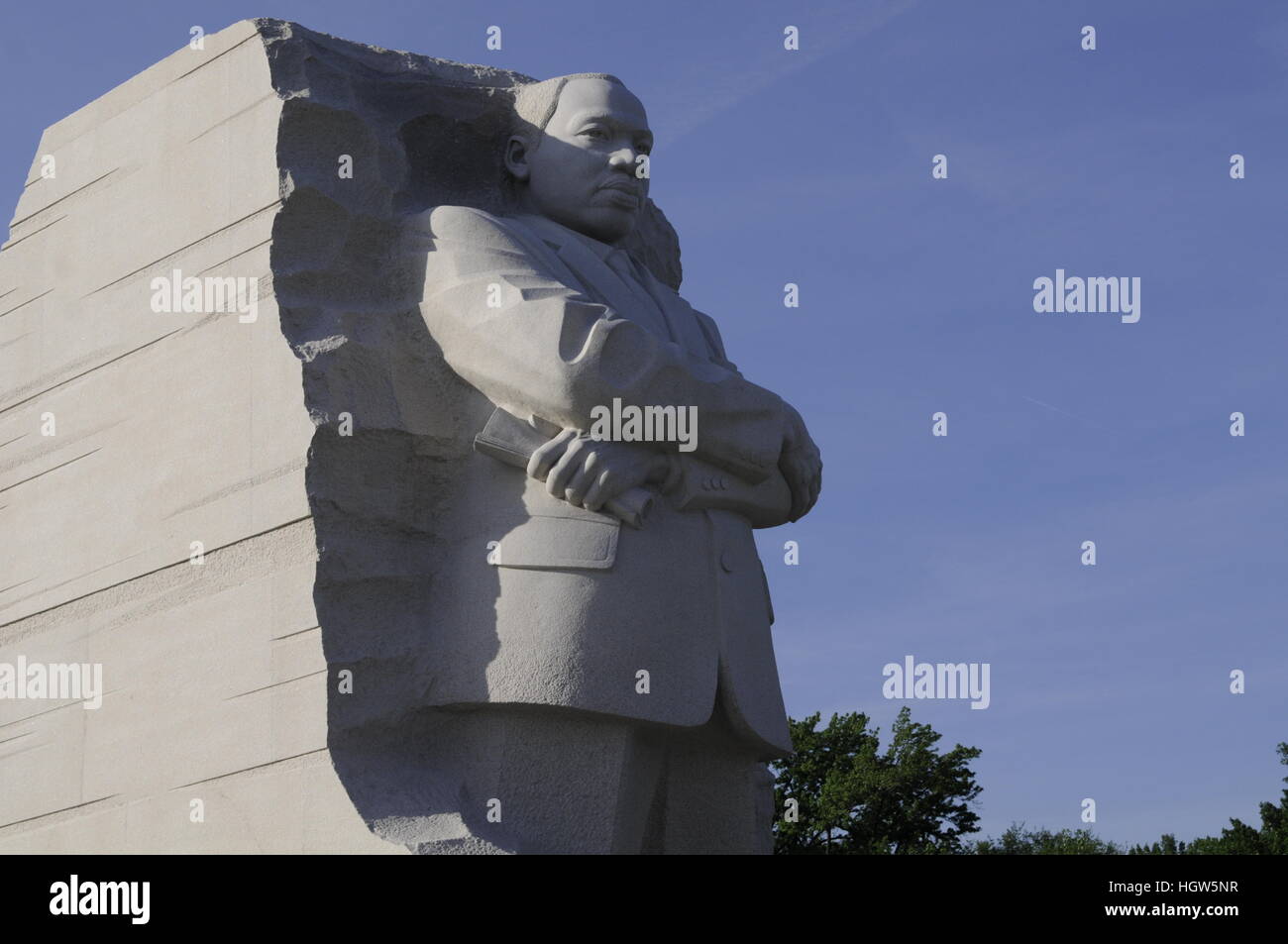 WASHINGTON, DC: Die Statue von Dr. Martin Luther King Jr. in der Martin Luther King Jr. Memorial im West Potomac Park. Stockfoto