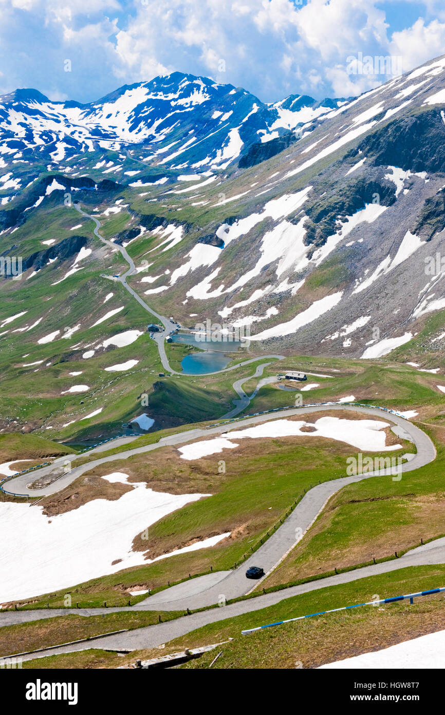 alten Großglockner Hochalpenstraße, kurvenreiche Straße, Kärnten,? Ost-Tirol, Österreich, Europa Stockfoto