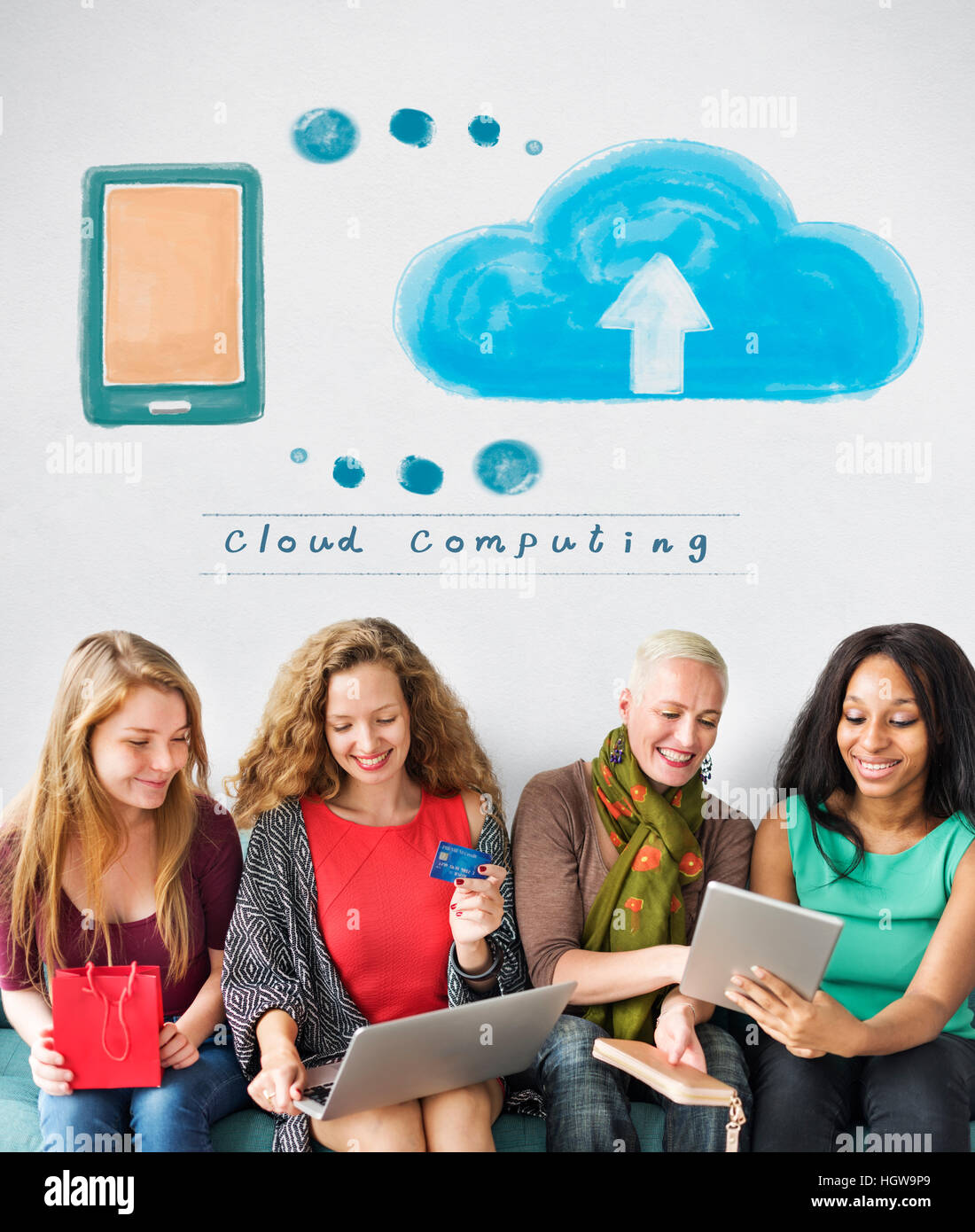 Cloud Storage moderne Technologie-Konzept Stockfoto