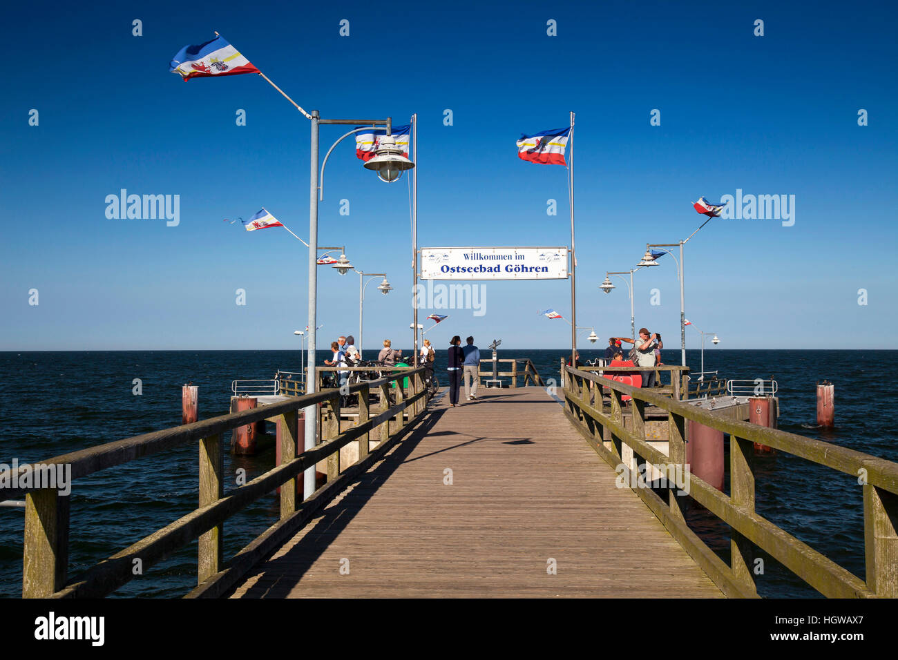 Pier im Ostseebad Göhren, Rügen, Mecklenburg-Western Pomerania, Deutschland, Europa, Göhren Stockfoto