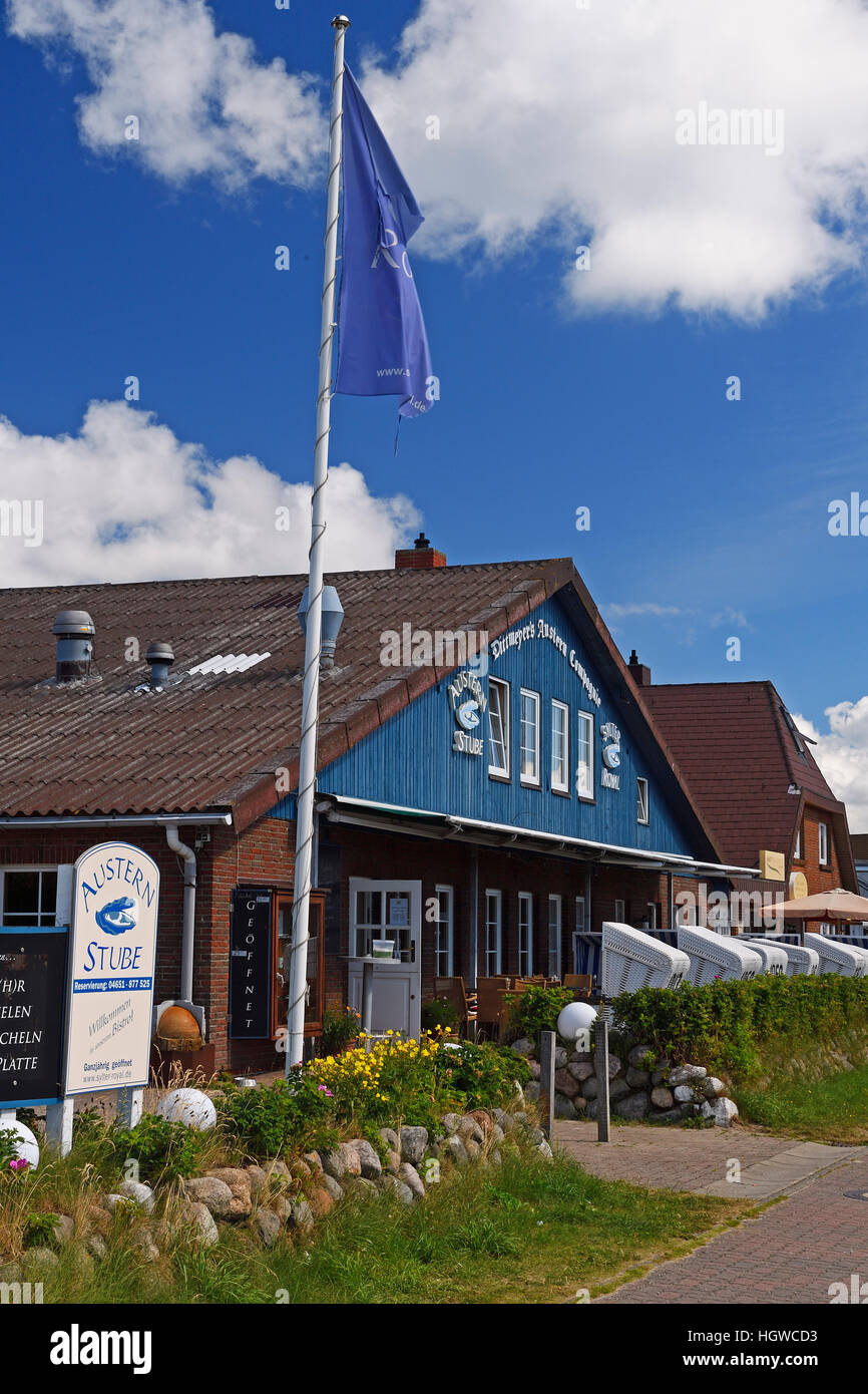 Kult-Restaurant Dittmeyer Austern Compagnie, Sylt, Nordfriesische Inseln, Nordfriesland, Schleswig-Holstein, Deutschland Stockfoto