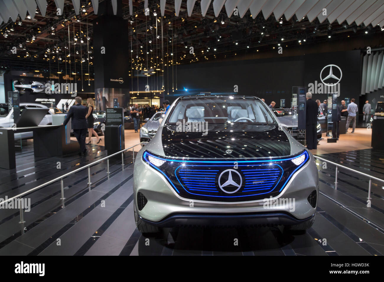Detroit, Michigan - The Mercedes Konzept EQ Elektrofahrzeug auf dem Display auf der North American International Auto Show. Stockfoto