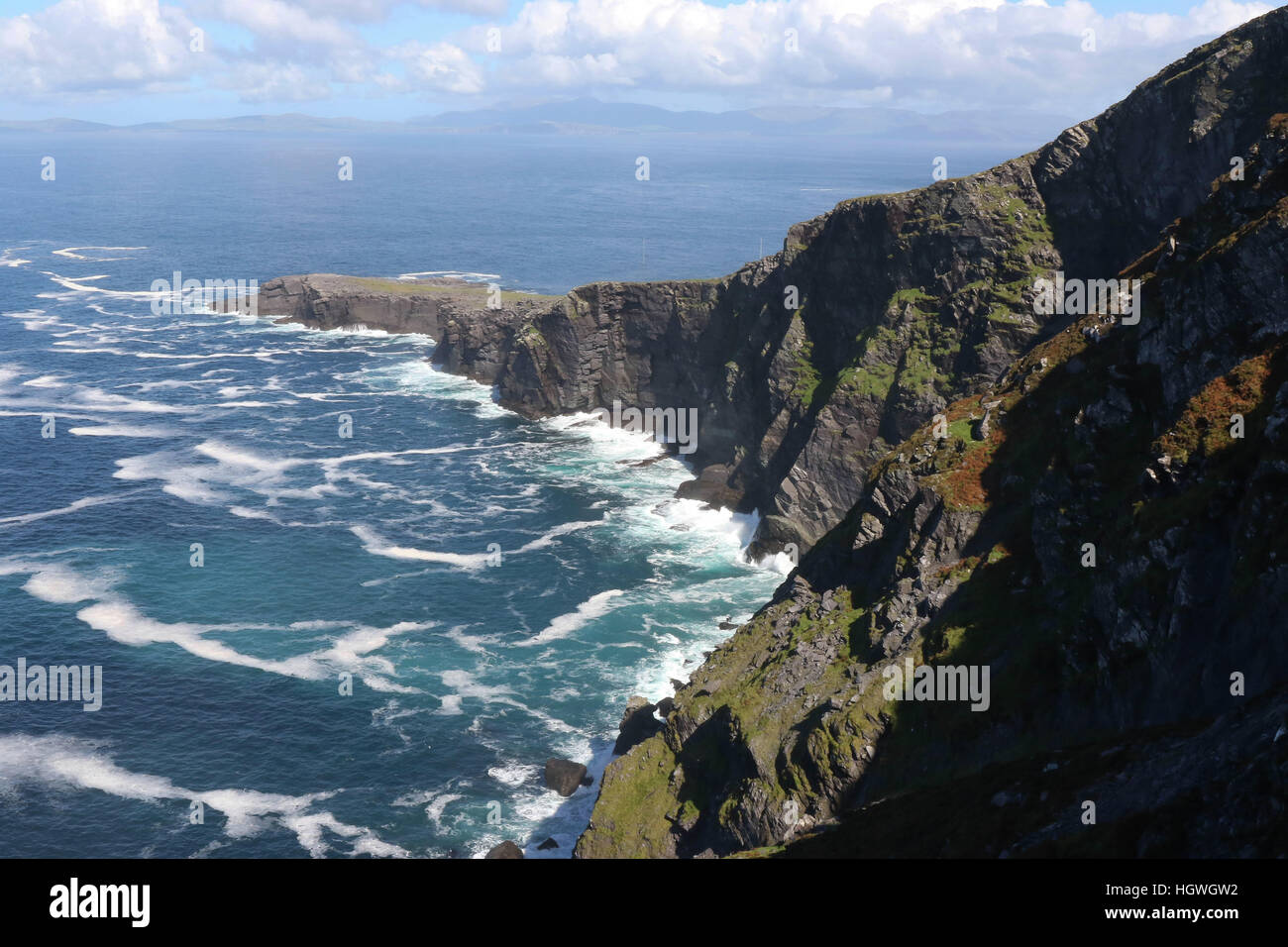 Die Fogher Klippen, Valentia Island, County Kerry, Irland. Stockfoto