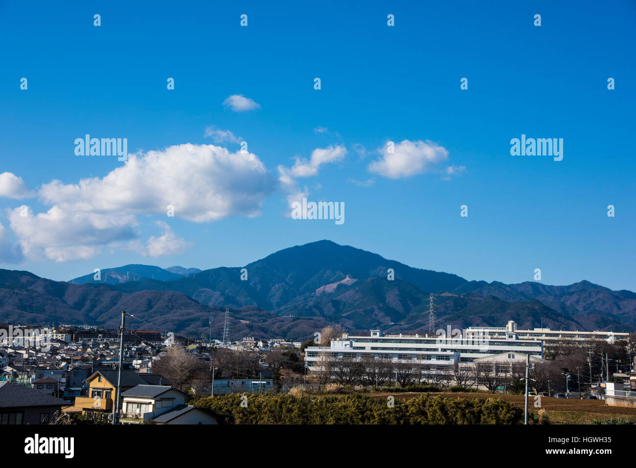 Mt. Oyama, Isehara City, Präfektur Kanagawa, Japan. Mt. Oyama wurde am Michelin Green Guide im Jahr 2015 eingeführt. Stockfoto