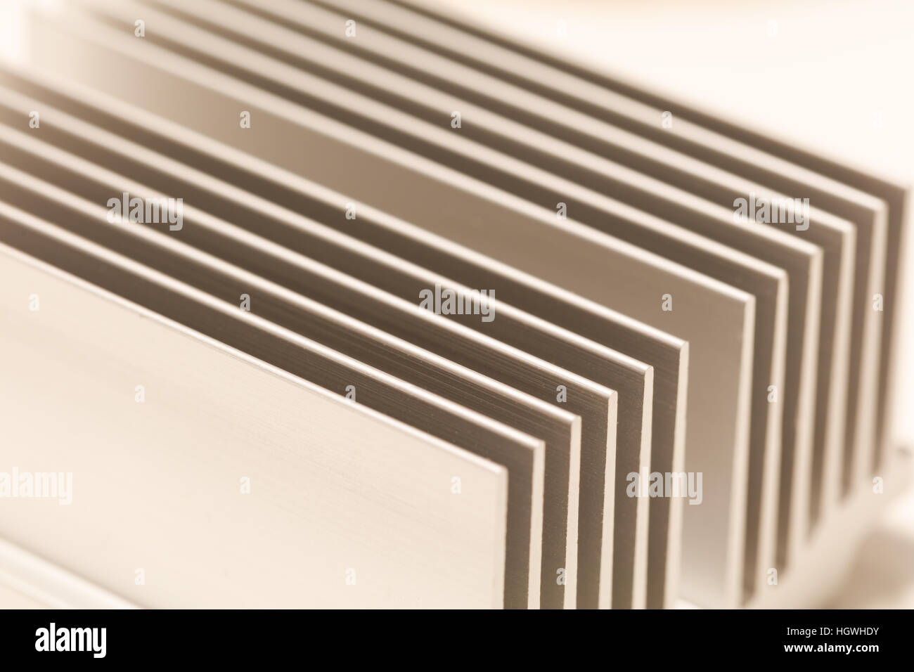 Nahaufnahme von einem Chipsatz Kühlkörper auf motherboard Stockfoto