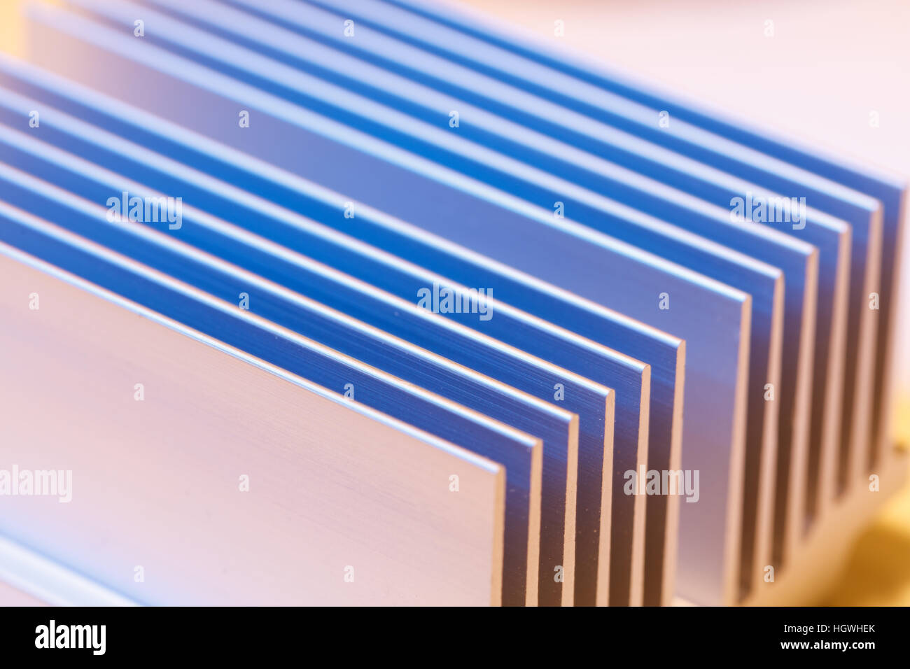 Nahaufnahme von einem Chipsatz Kühlkörper auf motherboard Stockfoto