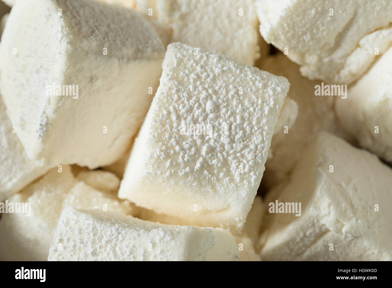 Hausgemachte süße Square Marshmallows essfertig Stockfoto