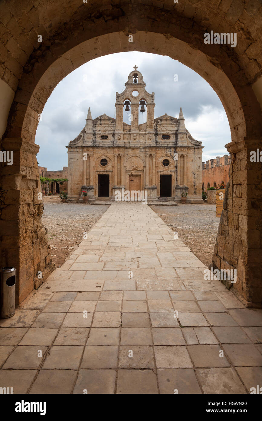 16. Jahrhundert venezianischen Barock Catholicon (Kirche) in Arkadi Kloster-Kreta-Griechenland Stockfoto