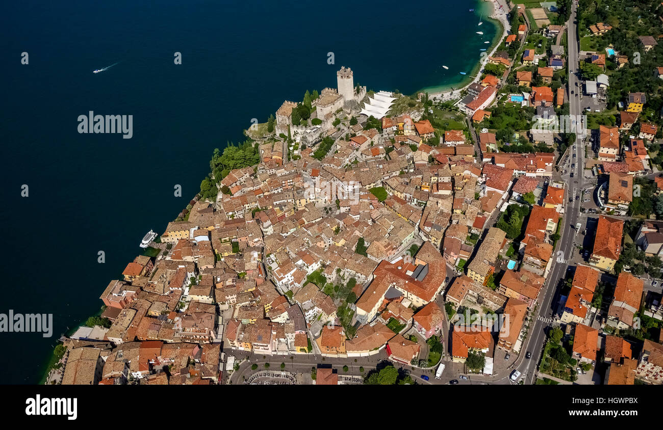 Malcesine Castle, historischen Zentrum von Malcesine, Gardasee, Veneto, Italien Stockfoto