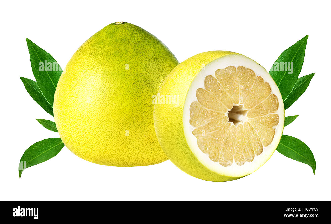Pamela tropische Früchte auf einem weißen Hintergrund Stockfoto